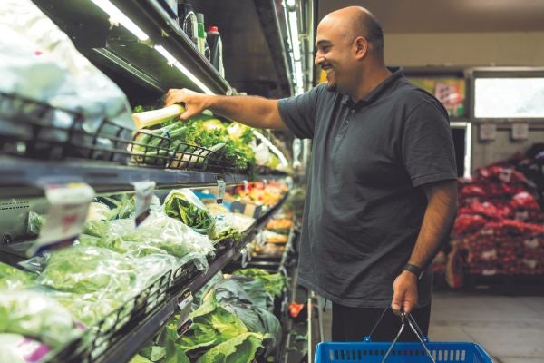 Man buying food